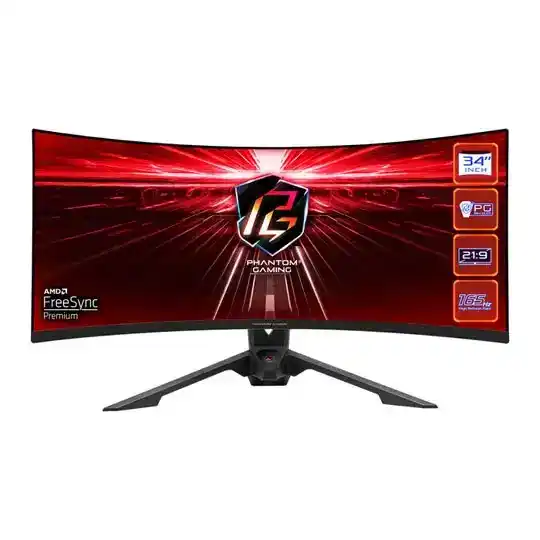 ASRock 34" PG34WQ15R3A 165Hz FreeSync Premium WQHD Curved Monitor